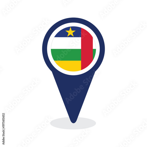 Map Pointer with central african republic Flag