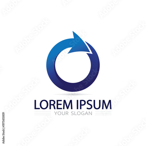 Clean spiral rotation logo vector icon design circular loop branding concept