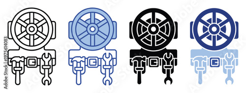 Modern mechanic repairman avatar icon representing automotive service expertise and workshop skills, perfect for mobile applications, website buttons, and handyman business branding.