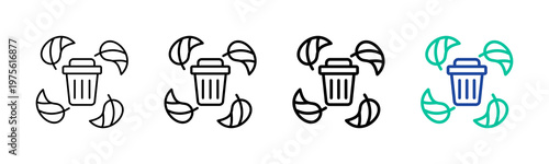 Biodegradable Icon Collection Different Style Outline