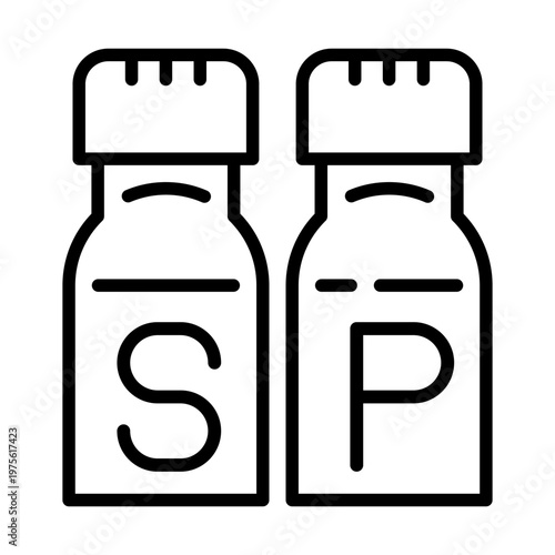 Salt and pepper shakers icon vector set. Salt and pepper illustration sign collection. condiments wem logo design. spice symbol.