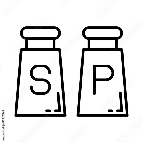 Salt and pepper shakers icon vector set. Salt and pepper illustration sign collection. condiments wem logo design. spice symbol.