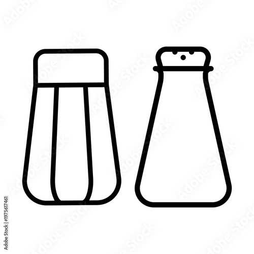 Salt and pepper shakers icon vector set. Salt and pepper illustration sign collection. condiments wem logo design. spice symbol.