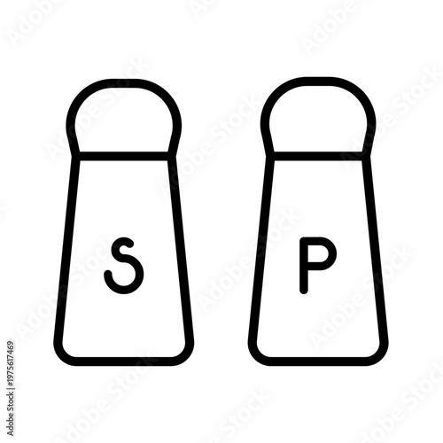 Salt and pepper shakers icon vector set. Salt and pepper illustration sign collection. condiments wem logo design. spice symbol.