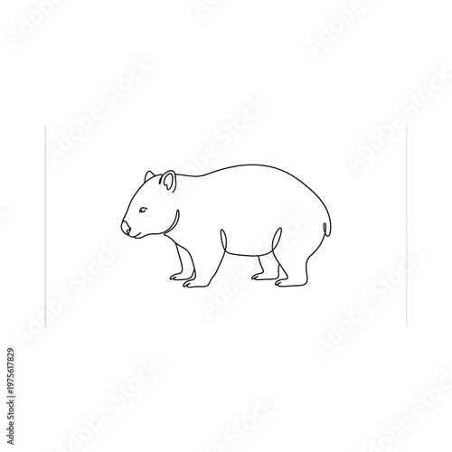 Large Capybara Standing Sideways Profile View.