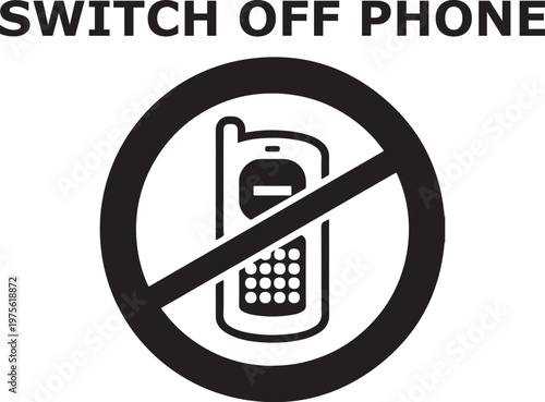 switch off phone vector line art design on transparent background