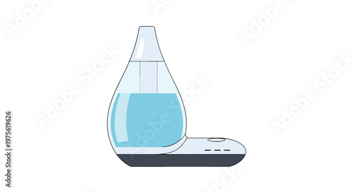 Modern white and blue air humidifier appliance is designed for improving indoor air quality and maintaining optimal humidity levels.