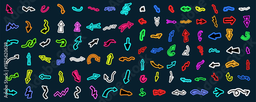 Set Of Handdrawn Arrows Vector Design. Direction Pointer Signs.