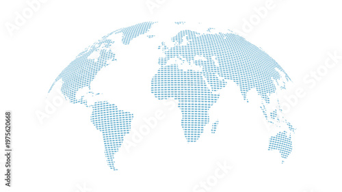 Photos Abstract Square Pixel 3D Globe Vector – Minimalist Blue Small Grid Pattern Curve