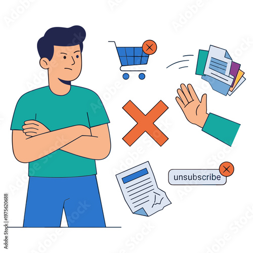 Illustration of a Person with a Reject Action