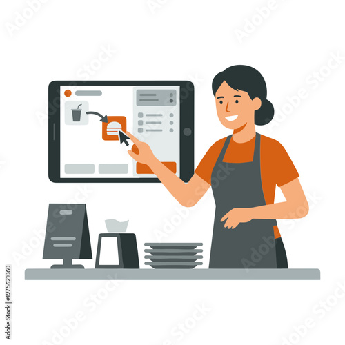 Illustration of a Person with a Drag & Drop Interaction
