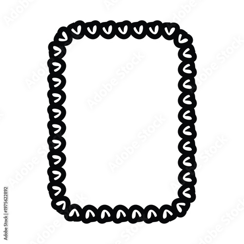 Decorative rope braid border frame vector illustration collection minimal black braided edge rectangle rounded frame for label card design