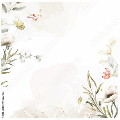 Soft floral background with delicate botanical elements, featuring light pastel tones, gentle leaves, and subtle blossoms arranged around a clean, airy space. The composition evokes elegance, calmness