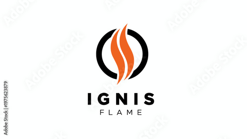 Ignis Flame Logo, Modern Minimalist Fire Brand Identity Emblem For Corporate Branding.