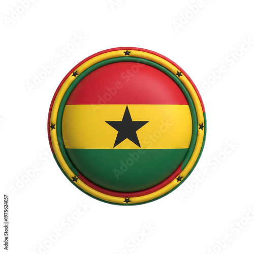 Vibrant Ghana flag in a puffy circular design with distinctive colors Free Download Vibrant Ghana flag in a puffy circular design with distinctive colors - GFXLoad