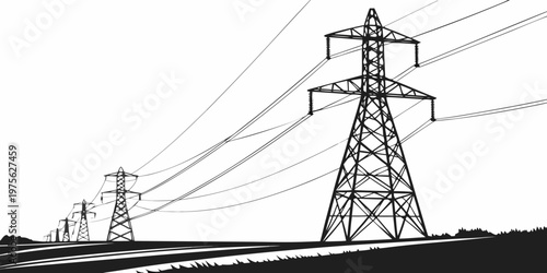 Suspension bridge with tower and cables against a clear sky