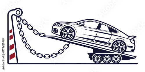 A vintage car with a bicycle attached to its rear