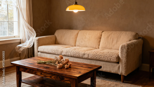 Retro Sunlight Living Room · White Sofa Warm Space