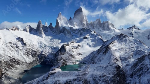 Wallpaper Mural Mount Fitz Roy mountain peak in Los Glaciares National Park Patagonia, Argentina snow covered Torontodigital.ca