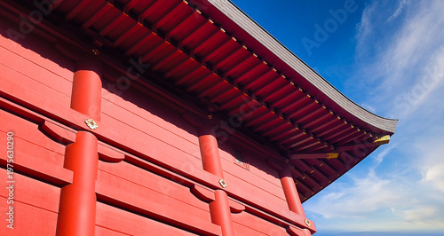 Tokyo Japan sowohl in buddhistischen Tempeln als auch an Shinto-Schreinen versteckte Dach 野屋根, noyane