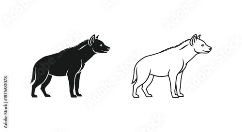 Hyena Species Comparison Spotted vs Striped Hyena Vector