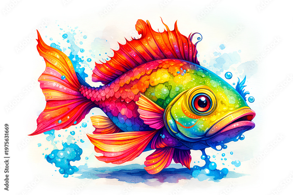 Fototapeta premium Vibrant colorful fantasy fish.