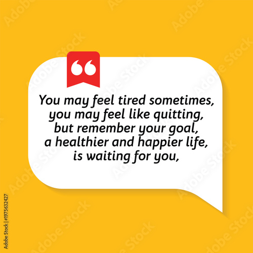 Motivational Quote regarding obesity, Vector illustration