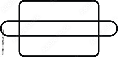 Simple black and white line drawing of a rectangular container with handles