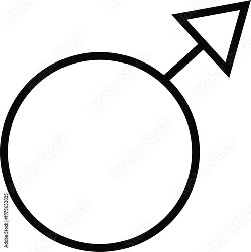 Male symbol a simple black and white representation of masculinity