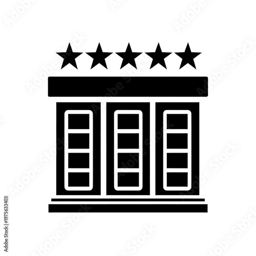 Five Star Hotel Building Line Icon
