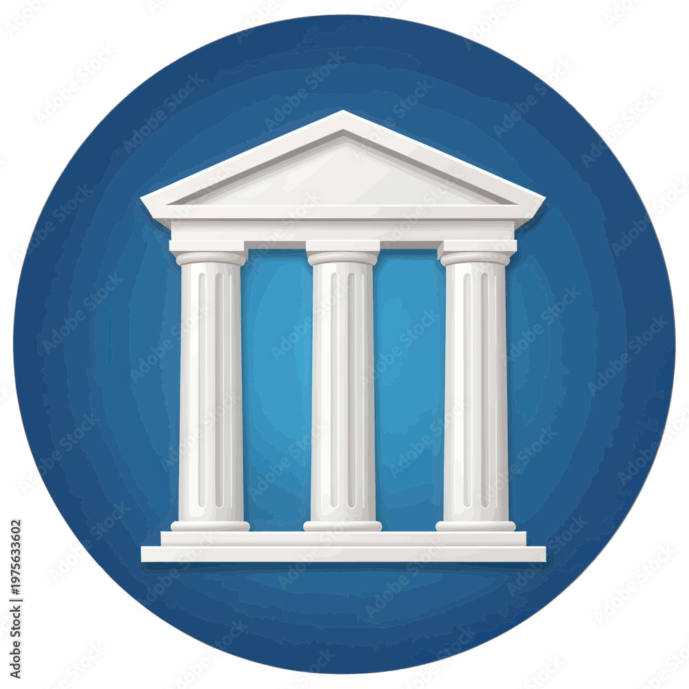 Obraz premium White Columns Facade Icon