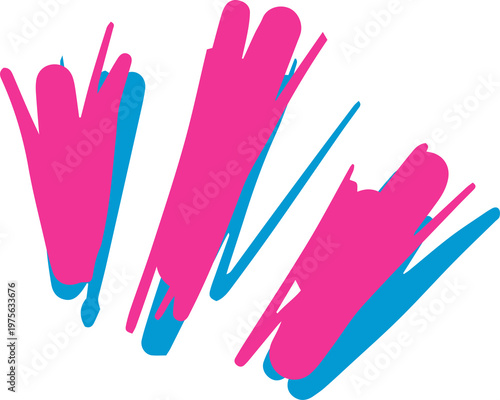 Vibrant Pink and Blue Abstract Brush Strokes