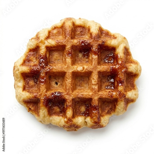 Single traditional Liege waffle