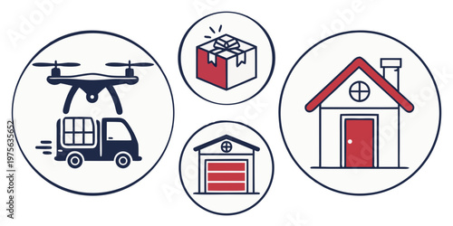 Illustrated collection of vintage and modern vehicles