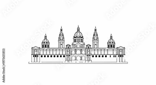 Ornate neoclassical building with multiple domes, towers, and colonnades