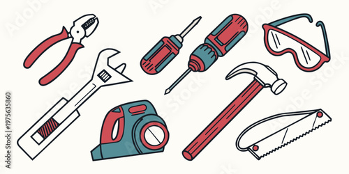 Colorful illustration of a first aid kit with medical supplies