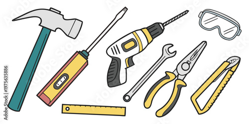 The top view of a variety of crafting scissors with colorful handles