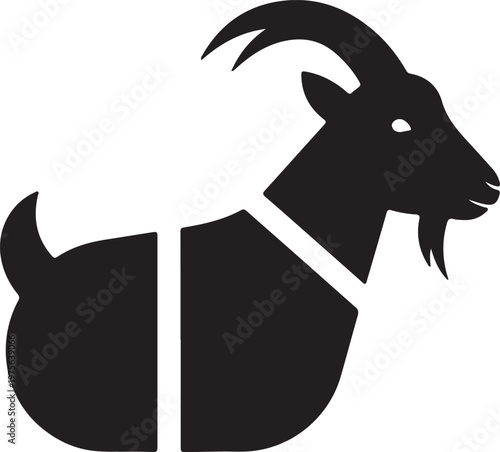 Minimalist goat icon vector illustration in flat style isolated on white background