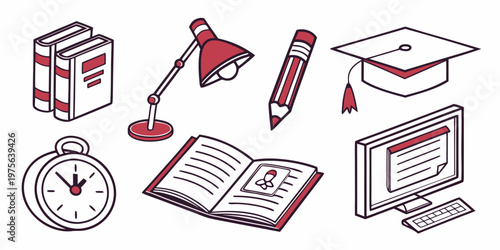 A collection of essential office supplies on a tabletop