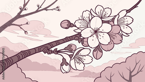 branch of cherry blossoms