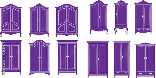 An elegant selection of vintage and classic wardrobe and armoire furniture pieces for interiors