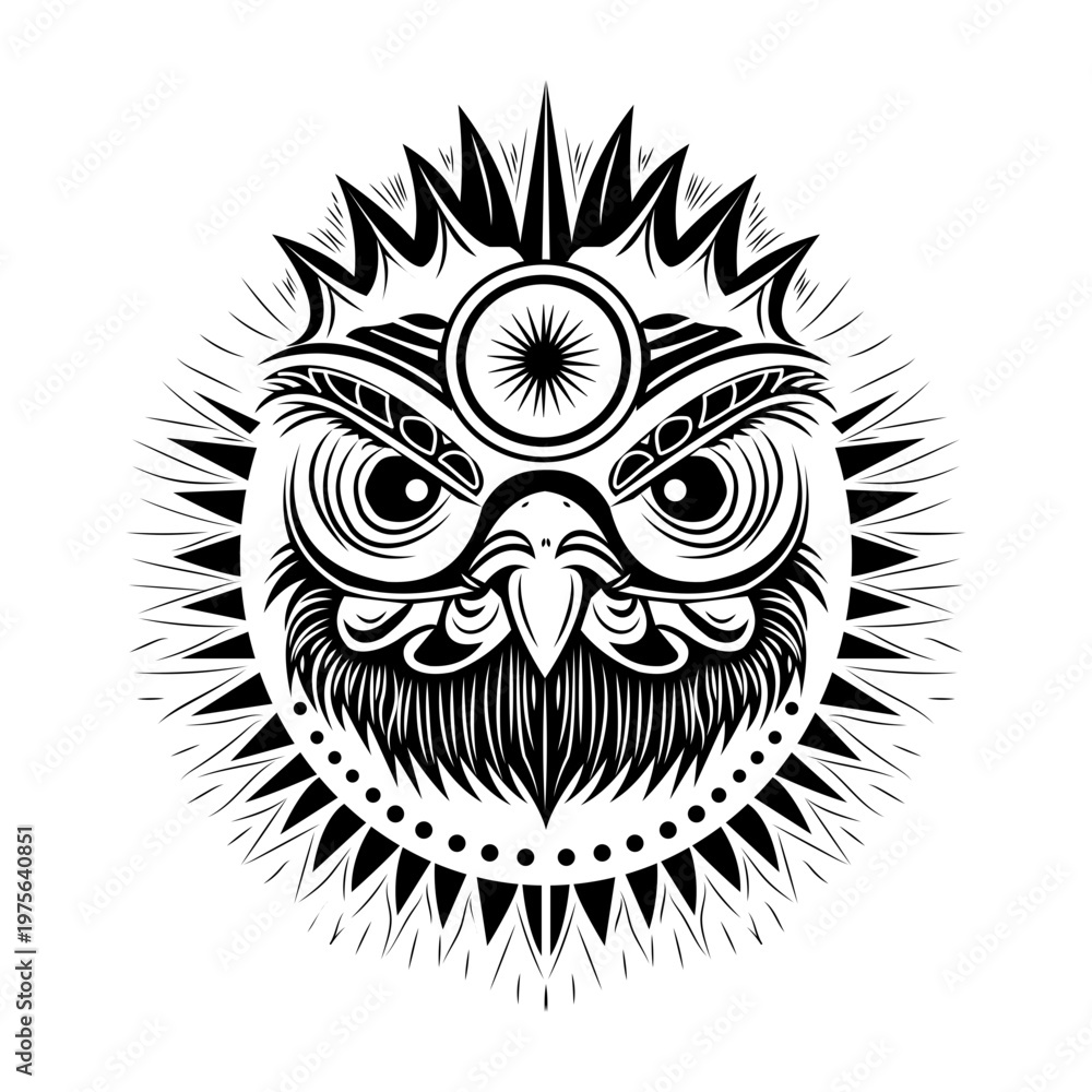 Obraz premium A glyph style illustration showing owl