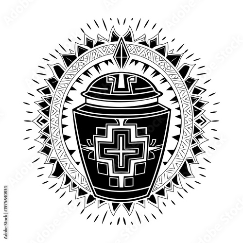 A sketchy style illustration depicting herbal jar