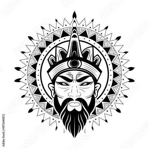 A drawing style illustration representing chinese philosopher