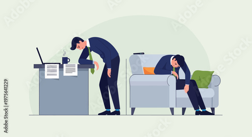 Businessman talking to employee.