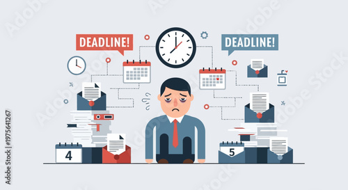 Businessman under work stress.