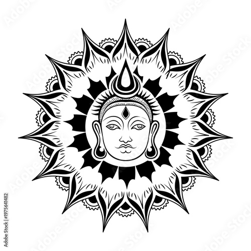 A sketchy style illustration depicting vishnu