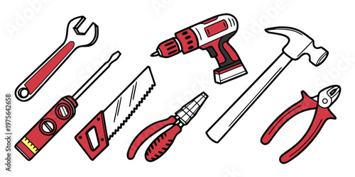 A playful red crab drawing with expressive eyes and curved pincers