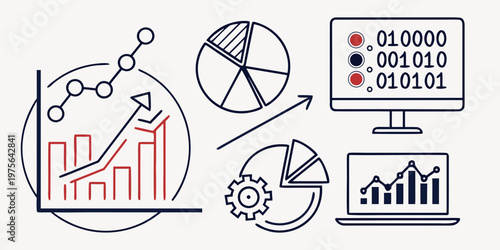 Illustration of a house with a calendar and a person working