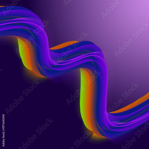 Abstract neon purple wave gradient background with flowing 3D lines